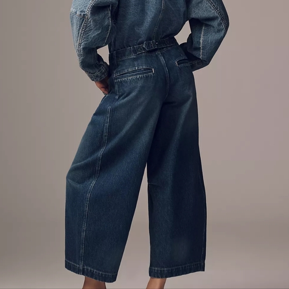 Anthropology Pilcro High Rise Women's Blue Barel Denim Tapered Boho Jeans Sz 32 - Picture 4 of 12